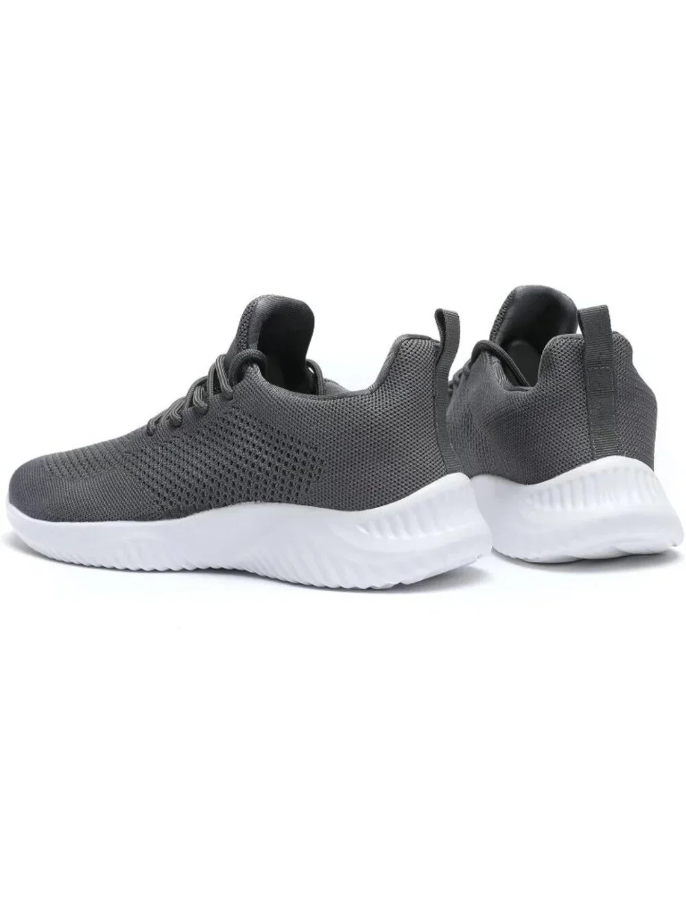 🆕Men's Grey White Slip on Walking Shoes Ultra Light Breathable Running Shoes